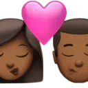 Kiss: Woman, Man, Medium-Dark Skin Tone
