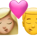 Kiss - Woman: Medium-Light Skin Tone, Man: No Skin Tone