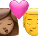 Kiss - Woman: Medium Skin Tone, Man: No Skin Tone