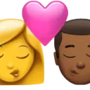 Kiss - Woman: No Skin Tone, Man: Medium-Dark Skin Tone