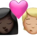 Kiss: Woman, Person, Dark Skin Tone, Medium-Light Skin Tone