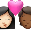 Kiss: Woman, Person, Light Skin Tone, Medium-Dark Skin Tone