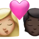 Kiss: Woman, Person, Medium-Light Skin Tone, Dark Skin Tone