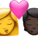 Kiss: Woman, Person, No Skin Tone, Dark Skin Tone