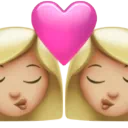 Kiss: Woman, Woman, Medium-Light Skin Tone