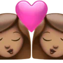 Kiss: Woman, Woman, Medium Skin Tone