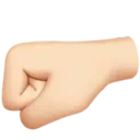 왼쪽을 향한 주먹: 밝은 피부 톤