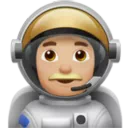 Man Astronaut: Medium-Light Skin Tone