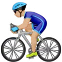 Man Biking: Medium-Light Skin Tone