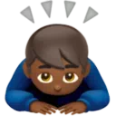 Man Bowing: Medium-Dark Skin Tone