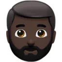 Man: Dark Skin Tone, Beard