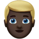 Man: Dark Skin Tone, Blond Hair