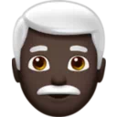 Man: Dark Skin Tone, White Hair