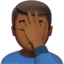 Man Facepalming: Medium-Dark Skin Tone