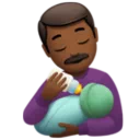 Man Feeding Baby: Medium-Dark Skin Tone