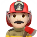 Man Firefighter: Light Skin Tone