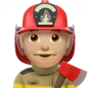 Man Firefighter: Medium-Light Skin Tone