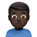 Man Frowning: Dark Skin Tone