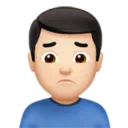 Man Frowning: Light Skin Tone