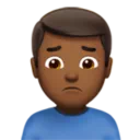 Man Frowning: Medium-Dark Skin Tone