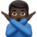 Man Gesturing No: Dark Skin Tone