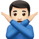 Man Gesturing No: Light Skin Tone