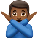 Man Gesturing No: Medium-Dark Skin Tone