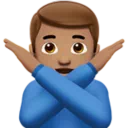 Man Gesturing No: Medium Skin Tone