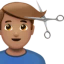 Man Getting Haircut: Medium Skin Tone