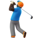 Man Golfing: Dark Skin Tone