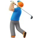 Man Golfing: Medium-Light Skin Tone