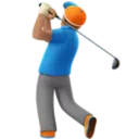 Man Golfing: Medium Skin Tone