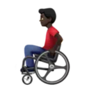 Man in Manual Wheelchair: Dark Skin Tone