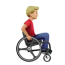 Man in Manual Wheelchair Facing Right: Medium-Light Skin Tone