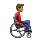 Man in Manual Wheelchair Facing Right: Medium Skin Tone