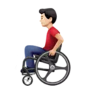 Man in Manual Wheelchair: Light Skin Tone