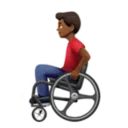 Man in Manual Wheelchair: Medium-Dark Skin Tone