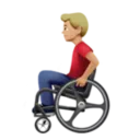 Man in Manual Wheelchair: Medium-Light Skin Tone