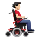 Man in Motorized Wheelchair Facing Right: Light Skin Tone