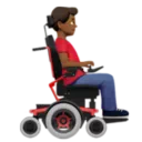 Man in Motorized Wheelchair Facing Right: Medium-Dark Skin Tone