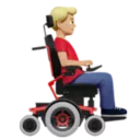 Man in Motorized Wheelchair Facing Right: Medium-Light Skin Tone