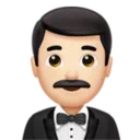Man in Tuxedo: Light Skin Tone