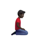 Man Kneeling Facing Right: Dark Skin Tone