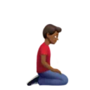 Man Kneeling Facing Right: Medium-Dark Skin Tone