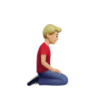 Man Kneeling Facing Right: Medium-Light Skin Tone