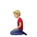 Man Kneeling: Medium-Light Skin Tone