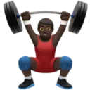 Man Lifting Weights: Dark Skin Tone