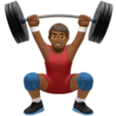 Man Lifting Weights: Medium-Dark Skin Tone