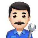 Man Mechanic: Light Skin Tone