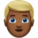 Man: Medium-Dark Skin Tone, Blond Hair